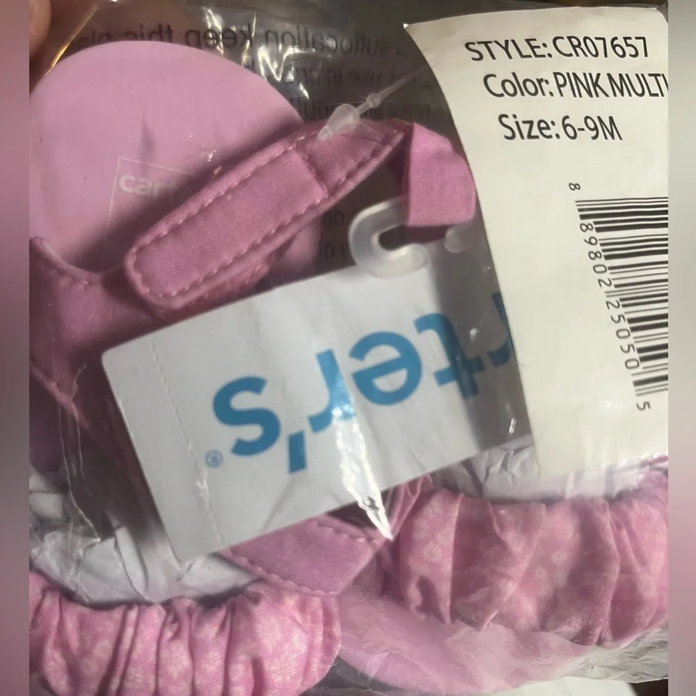 NWT Carter's Baby Girl Scrunch Strappy Pink Sandals